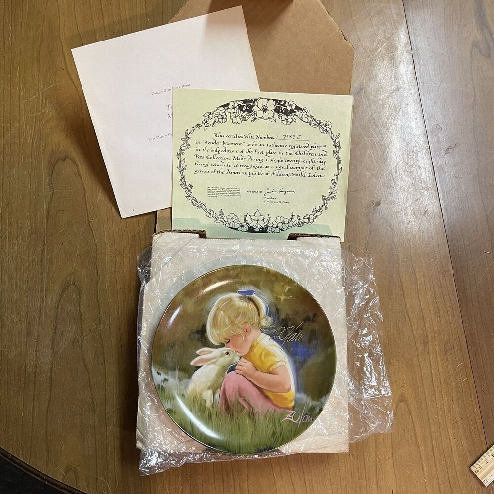 Tender Moment Collector's Plate Donald Zolan Pemberton‎ & Oakes 1984